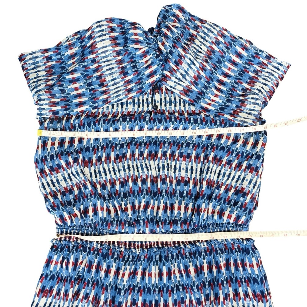 Shoshanna Size 4 Printed Silk Elastic Waist‎ Dress Blue. Lightweight. Lined - Picture 10 of 16